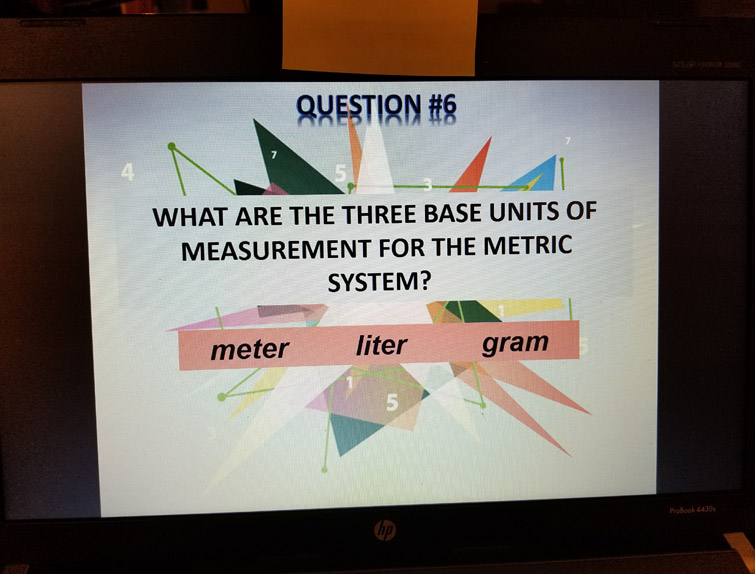Trivia Game slide showing a question